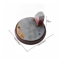 Flat Top Brown Rim Figure Stand Hobby Decor Miniature Scene Base for Model Cars