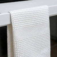 Highly Absorbent Dish Cloths and Microfiber Kitchen Towel, White Checkerboard Weave Cleaning Cloths, No Residue for Drying Dishes, 37cm X 43cm