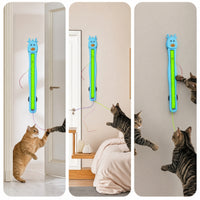 Space-Saving Wall Cat Toy Swatting Cat Toy with Cords Soft Toys Elastic for Kittens, Walls, Doors