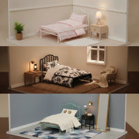 Miniature Metal Bed Realistic Dollhouse Metal Bed Classic Furniture for Display Scenes