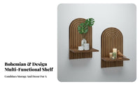 Arched Boho Panel Shelf Bohemian Look Arched Wooden Shelf Easy Installation House Decoration for Home Decorators, Home Residents, Bedroom, Hallway