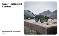 Oversized Cycling Glasses Lightweight Windproof Guard Sunglasses Guard Sports Sunglasses Wide View for Women, Running, Fishing