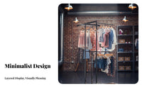 Freestanding Multi-limb Display Stand sturdy Construction Adjustable 4-limb Rack SpaceSaving retail outlet apparatus Easy Assembly for Retailers, Boutique Owners, Showroom, Market Stall