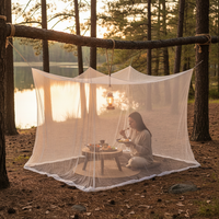 Portable Outdoor Camping Mosquito Net Tent for Travel, Large Square Bed Canopy