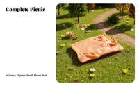 2 Pieces Miniature Outdoor Meal Figures Versatile Scene Building 1:64 Miniature Scene People HO Scale Outdoor Meal Couple Highly