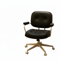 360-Degree rotate Armless Upholstered Rolling Chair Stylish Design Vanity Stool dense seat pad Office Furniture Ergonomic Curved spinerest for Students, Women, Teens, Study Room, Bedroom, Workstation