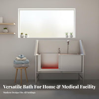 Stainless Metal Pet Washing Station Grooming Wash Basin Easy to Clean Stainless Steel Grooming Tub Heavy Duty Professional Dog Washing Station