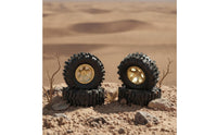 4 Pieces RC Crawler Wheel and Tire Set 1/30 Scale RC Crawler Tires with Brass Hubs Wheel and Tire Set All-Terrain Wheels Deep