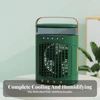 Desktop Misting Fan Cools & Humidifies Personal Humidifier Fan 5 Mist Nozzles USB Air-Powered Chiller for Students, Office Workers, Dorm Room, Bedroom