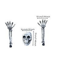 3 Pieces Outdoor Skeleton Arm Bones with Skull Graveyard-Style Skeleton Arms with Skull Spooky Weathered