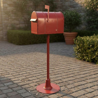 Industrial Style Mailbox Handmade Decorative Mail Box Freestanding Garden Accessory for Photo Shoots