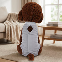 Cat Recovery Suit with Fasteners, Solid Four-Legged Clothing for Complete Body Coverage