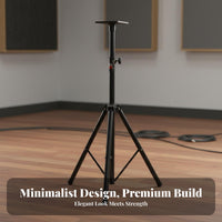 Sturdy Steel Construction Tripod Speaker Stand Foldable Design Floor Speaker Stand Non-Slip Feet Secure Locking Pin for DJs, Musicians, Event Organizers, Stage Performance, Live Events, Conferences, Weddings