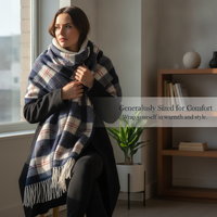 Plaid Tassel Scarf Shawl for Women