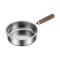 Stainless Steel Saucepan with Wooden Handle Rust-Resistant Pot with Wooden Handle for Infant Meals Making, Sauce Warming, Kitchen
