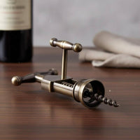 Vintage Design Corkscrew Effort Saving Antique Bronze Vino Opener Ergonomic Design T-Handle Vino Opener for Bartenders, Home Bar, Parties, Restaurants