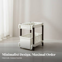 With casters beneath-desk Rolling storage area Saving 2-Tier Rolling Organizer Easy Organization Storage organizer Multifunctional Use for Office Workers, homeowners, Dorm Room, Small areas, Bedroom, Bathroom