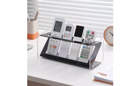 Transparent Controller Control Holder Compact Controller Control Holder with Compartments Glossy Desktop Organizer Sleek for Desk