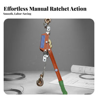 Powerful Ratcheting System Steel Rope Tensioner Safety Latch Hooks Manual Ratchet Wire Puller for Farm, Garage, Workshop