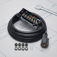7 Pin Trailer Wiring Harness Stable electrical 7 Way Trailer Plug Cable Dust Cover Tow Gear for Towing