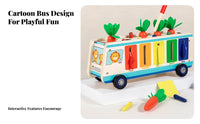 Child-Centered Inspired Multifunctional Activity Toy Early Learning Wooden Shape Sorter Cart Educational Wooden Shape Sorter Bus Child-Safe Design for Toddlers, Babies, Preschoolers