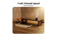 Traditional Chinese aesthetic Foldable floor Table Space-Saving foldable floor Table Multi-Functional Floor Desk Portable for Apartment Dwellers, Remote Workers, Balcony, Bay casement, Small Spaces, Living Room