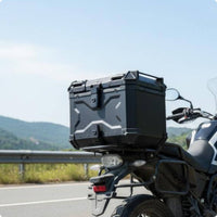 Large Capacity Motorcycle Tail Box Backrest Included Aluminum Tail Box Lockable Security Motorcycle Motorcycle Cargo Case Heavy Duty for Motorcyclists, Scooter Riders, Touring, Commuting