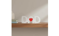 Father's Day Gift Freestanding DAD Sign Self Standing DAD Letter Block Heartwarming Design Freestanding Desk Decoration for Shelf Decor