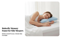 Skin-Friendly Memory Foam Butterfly Pillow Breathable Side Sleeper Face Cradle Pillow for Women, Adults, Sleeping, Bedroom, Home