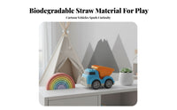 Toy Car Smooth Edges Cartoon Construction Truck Movable Parts Construction Vehicles for Young Children, Infants
