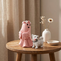 Specter Figurine with Dog Spooky Tabletop Decor Decorative for Mantel