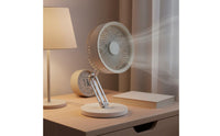 Brushless Engine Rechargeable Desk Fan Portable Desk Fan with Metal Stand Foldable Cooling Device Quiet for Students, Office Workers, Dorm Room