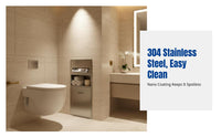 Recessed Stainless Steel Bathroom Niche, Tissue Holder, Trash Can, Space-Saving Shelf