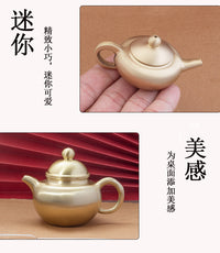 Creative Solid Brass Teapot Ornament for Office and Home Decor