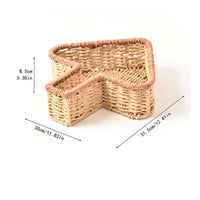 Paper Rope Storage Tray Decorative Imitation Rattan Sundry Bin Space-Saving Desktop Organizer for Living Room