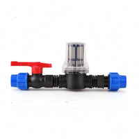 Inline Water Strainer Shutoff Easy-Maintenance Irrigation Strainer with Shutoff Clog-Resistant for Watering Systems, Greenhouse