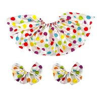 Glossy Clown Collar and Cuffs Lightweight Clown Collar Circus Style Spotted Cuffs Elastic