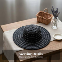 BJD Doll Woven Hat 1/6 Scale Doll Hat Realistic Design Toy Accessory for Kids, Craft Projects