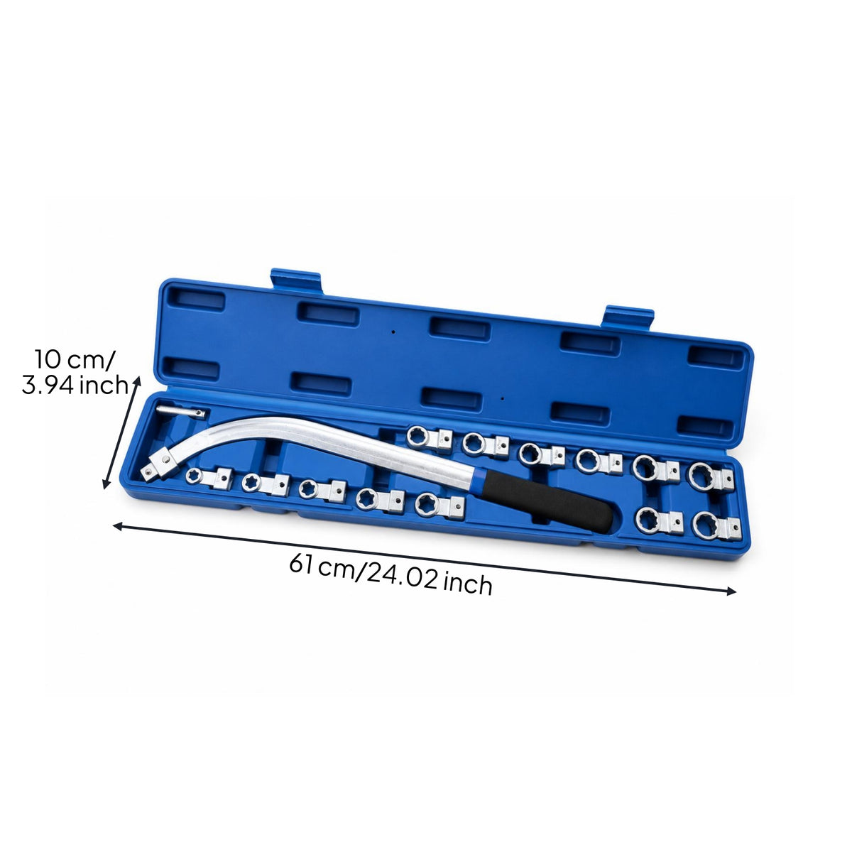 15-Piece Pulley Tool Kit Black Secure Hold Space Access Engine Belt Pulley Removal Set Engine Belt Wrench Set
