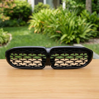 Glossy Black Car Grille with Mesh Insert ABS Front Grille Mesh Long-Lasting Painted