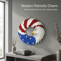 EVA Patriotic Eagle Wreath for Home Decor, Independence Day Eagle Wreath, Patriotic Wreath for Home Decorator, Lightweight Patriotic Holiday Wreath