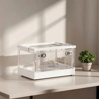 Reptile Enclosure with Mesh Top Breathable Cage Stackable for Home