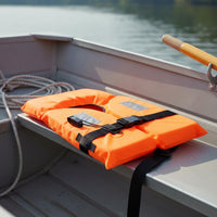 Reflective Strips Adult Foam Life Vest Adjustable Straps Orange Safety Vest with Whistle Rescue Life Jacket for Adults, Boaters, Boating, Kayaking, Fishing