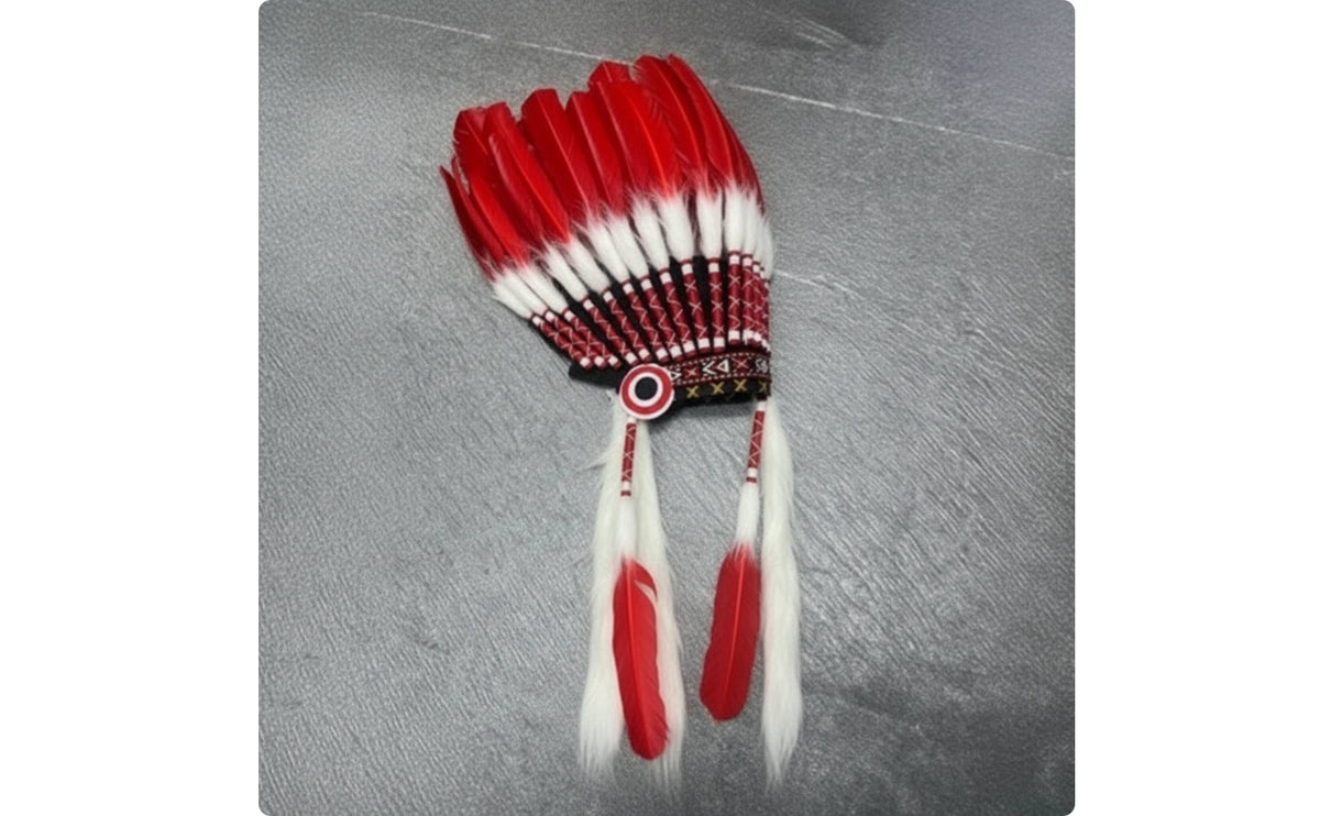 Feather Headdress Costume American Indian Style Headwear Dramatic Headband with Feathers for Cosplayers, Entertainers, Stage Performances, Photography