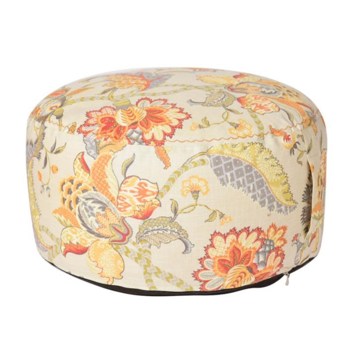 Vintage and elegance Round serpentPrint Pouf adaptable Mandala Pillow with fringed tasselss Thick and Comfortable Floor Seating plush feel for Meditators, stretching Practitioners, Adults, Bay area, Living Room, Bedroom, Meditation Space