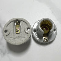 Bulb Holder for Pendant Lights with E14 Lamp Holder and Round Flat Base, Ceramic Screw Socket for DIY Home Lighting, Flame Retardant 660W 250V 2A