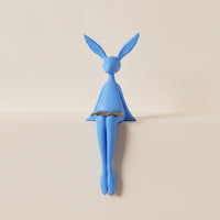 Hare Statue with Book Minimalist Hare Decor Sculpture Stylized Shelf Sitter Statue for Art Collectors, Living Room, Entryway