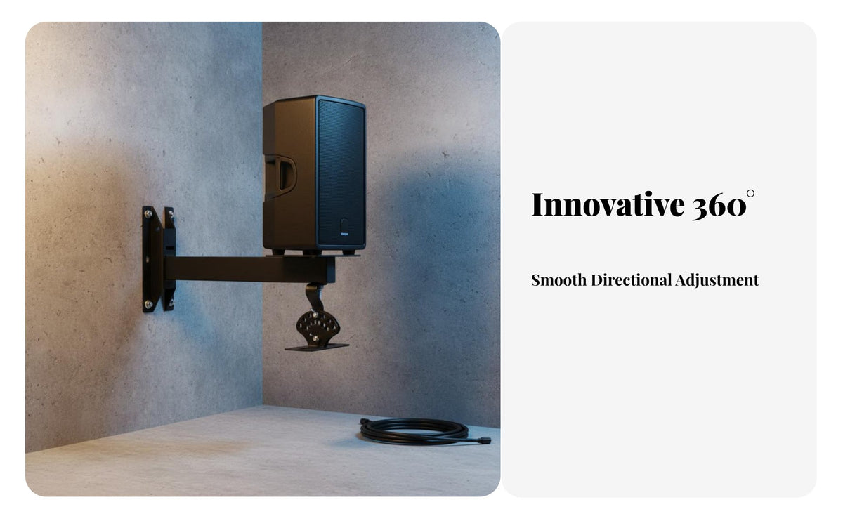 360° Rotation Wall Mount Speaker Bracket All-Metal Construction Wall Speaker Mount Easy Installation for DJs, Home Theater Enthusiasts, Stage, Karaoke Bar, Club
