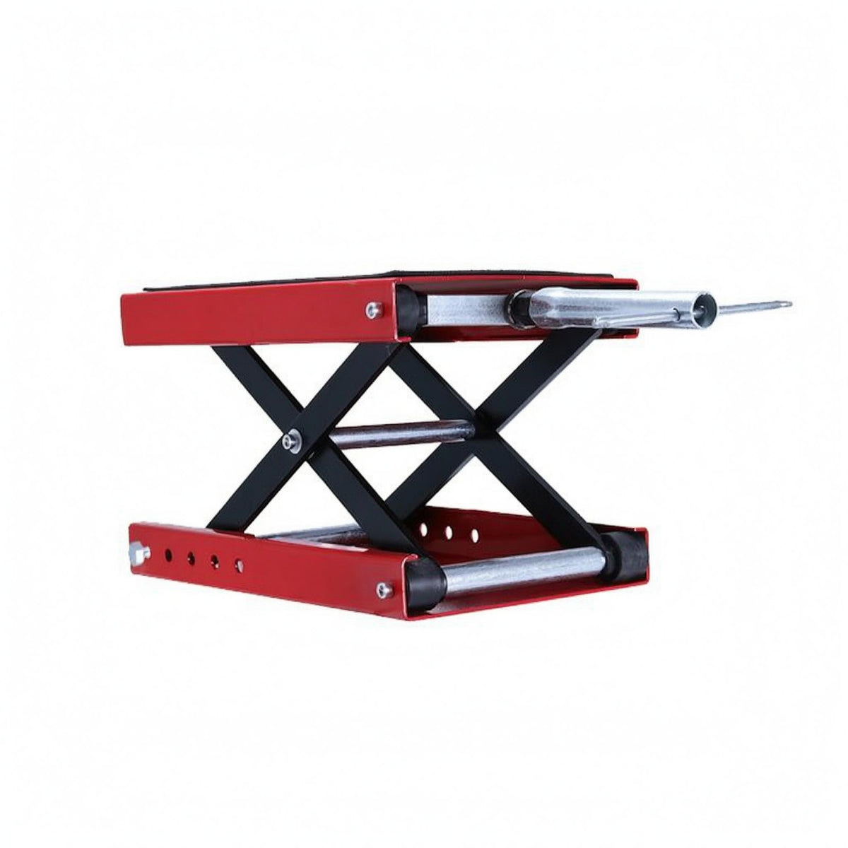 Black Pad Surface Motorcycle Repair Lift Adjustable Height Motorcycle Scissor Jack 370 Mm Tall Motorbike Hoist Stand Metal