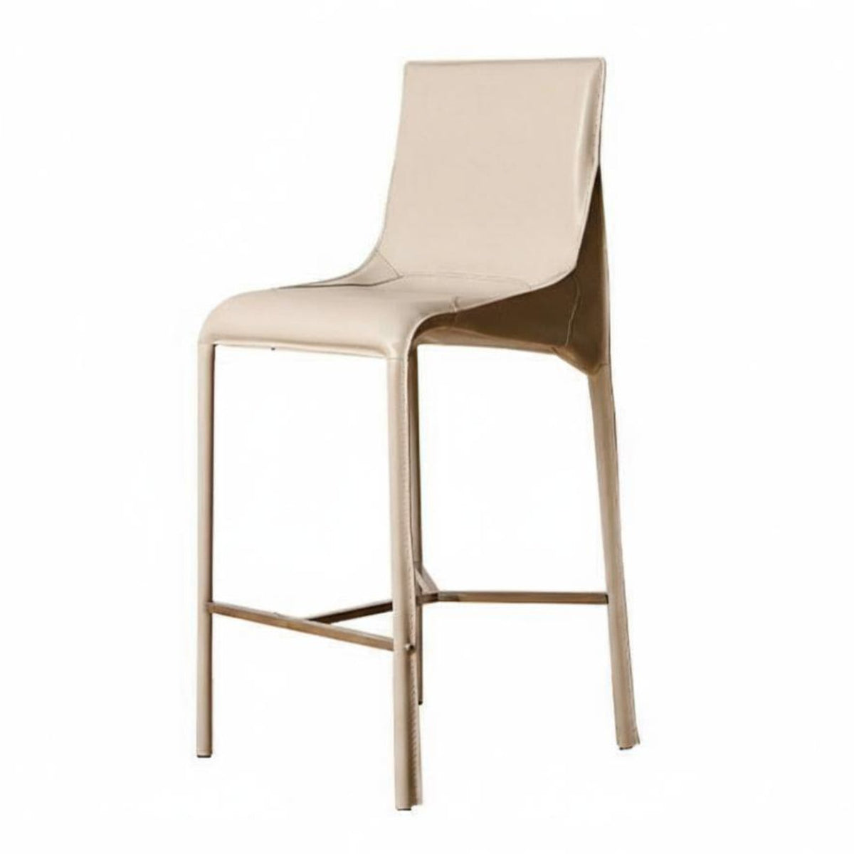 Nordic Design Saddle Seat High Stool with Backrest Light Luxury Saddle Seat Stool Modern Minimalist Counter Chair utilitarian Design for Bar Owners, Interior Designers, homeowners, Kitchen Island, Pub, Restaurant, morning dining corner